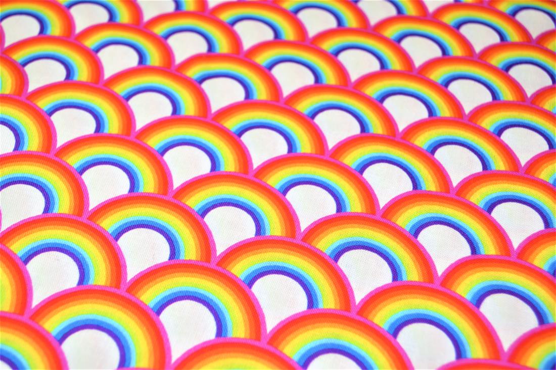 Digital Printed 100% Cotton, Rainbow Fabric
