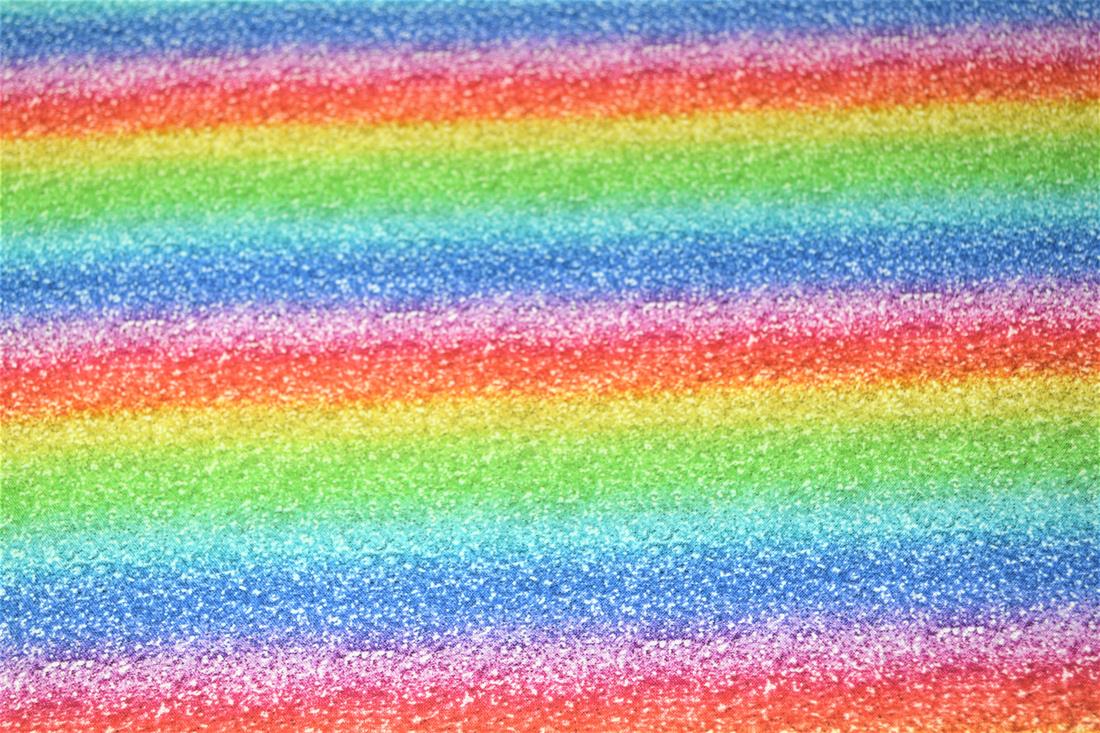Digital Printed 100% Cotton, Rainbow Glitter Fabric