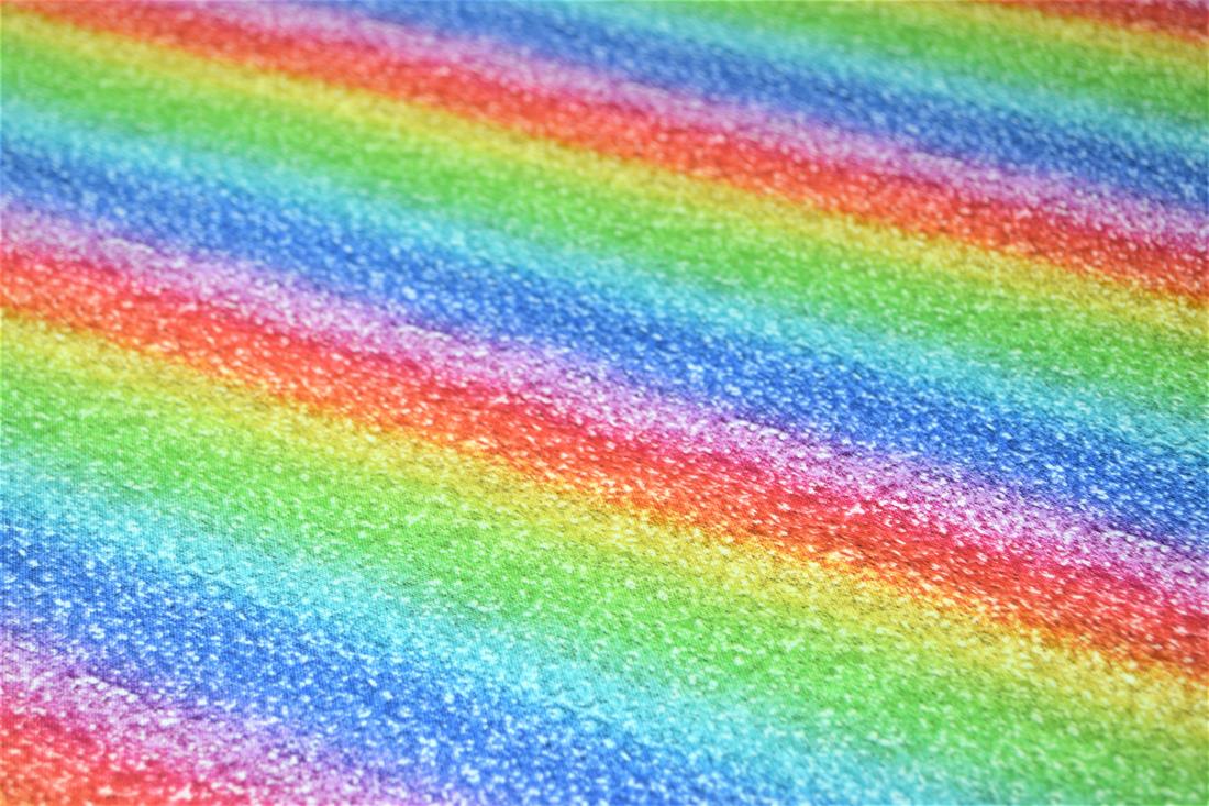 Digital Printed 100% Cotton, Rainbow Glitter Fabric