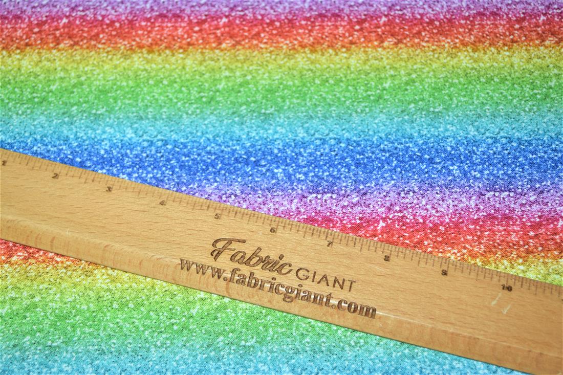 Digital Printed 100% Cotton, Rainbow Glitter Fabric