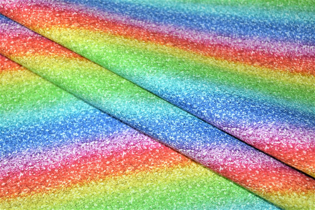 Digital Printed 100% Cotton, Rainbow Glitter Fabric