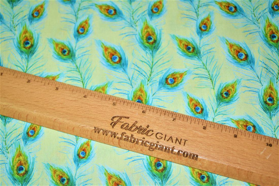 Digital Printed 100% Cotton, Peacock Feathers Fabric