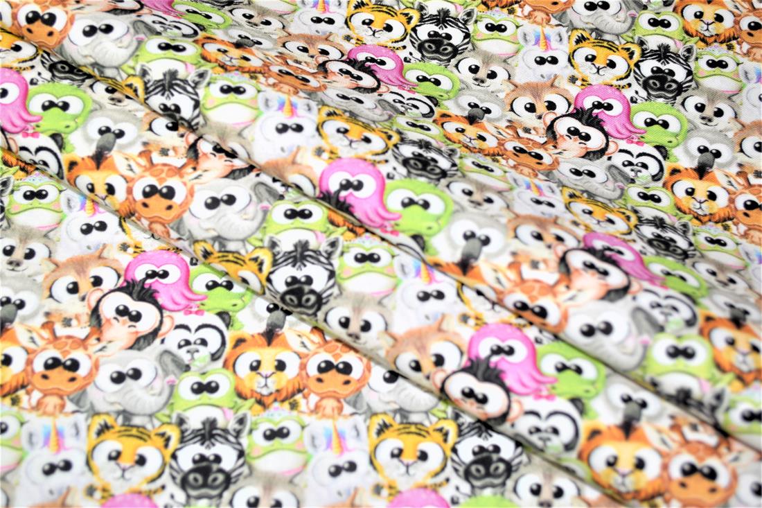 Printed Plush Animals 100% Cotton Fabric