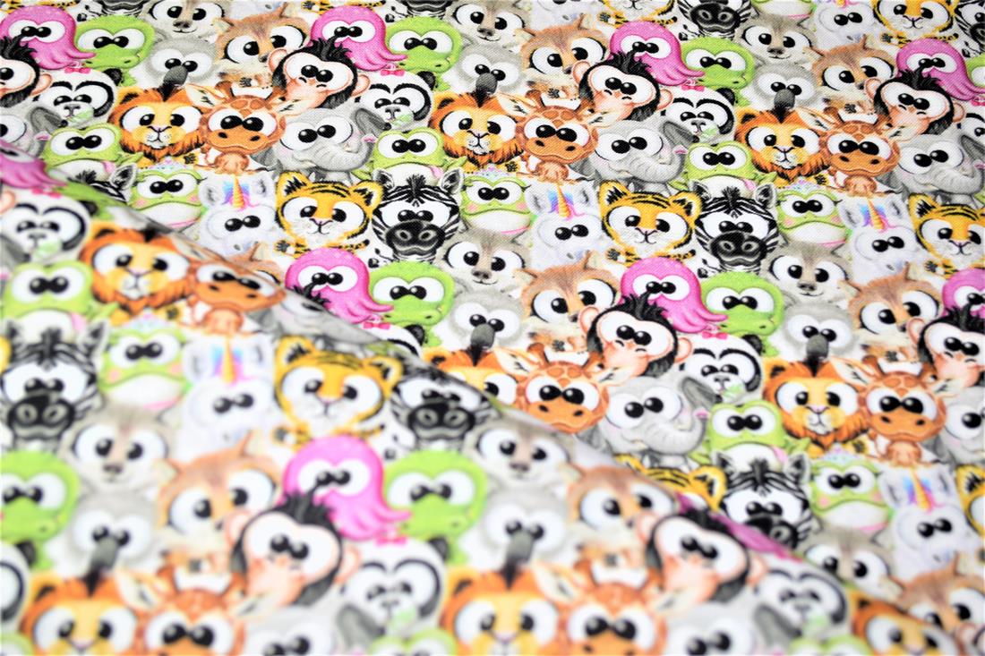 Printed Plush Animals 100% Cotton Fabric