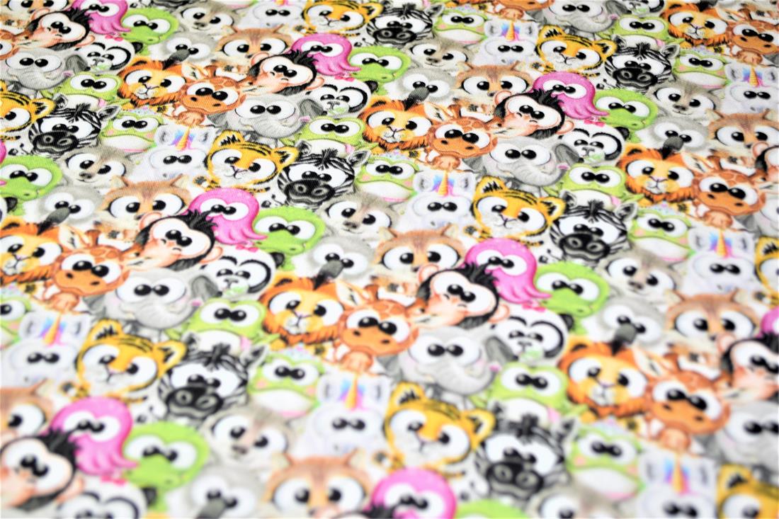 Printed Plush Animals 100% Cotton Fabric