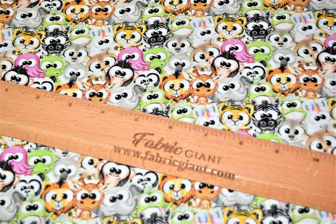 Printed Plush Animals 100% Cotton Fabric