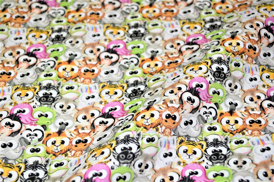 Printed Plush Animals 100% Cotton Fabric