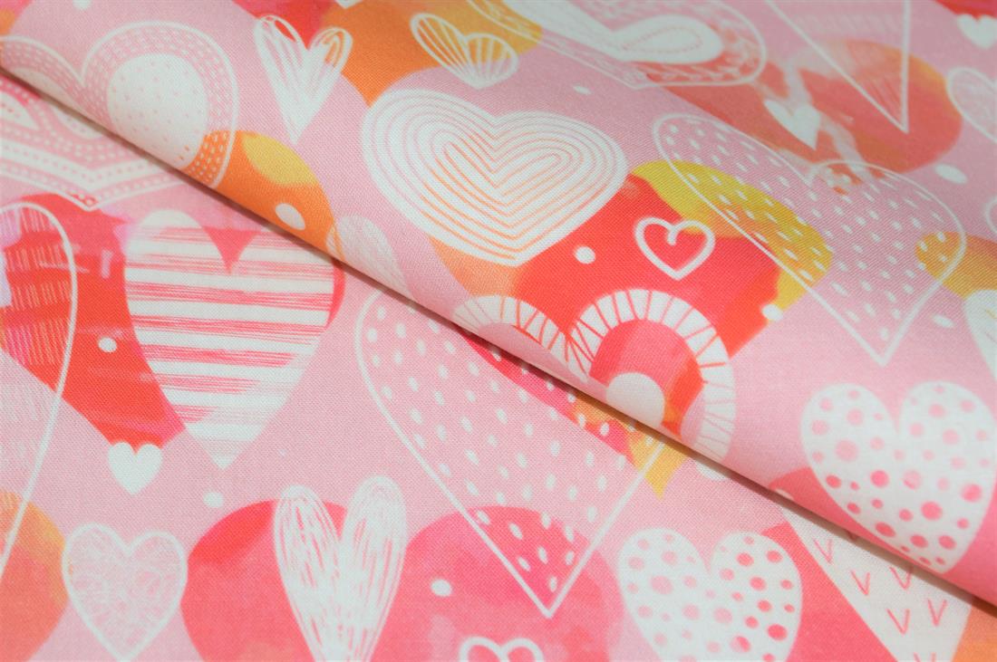 Pink Hearts Print