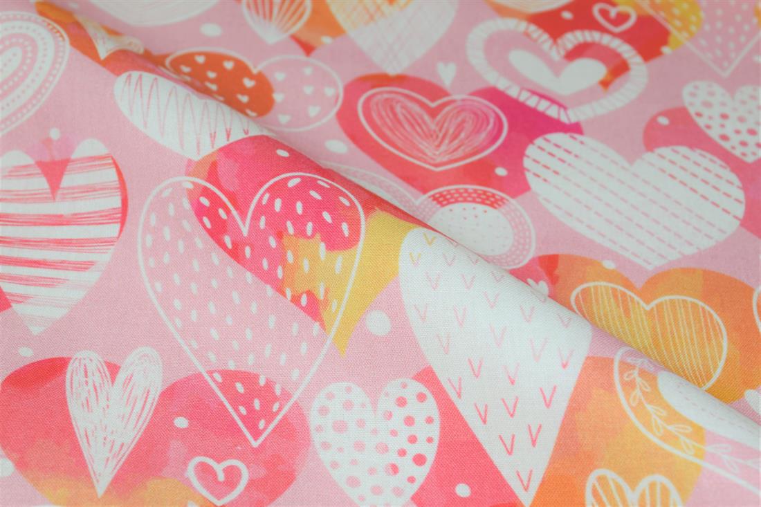 Pink Hearts Print