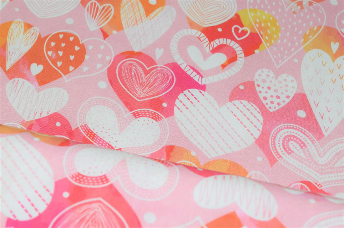Pink Hearts Print