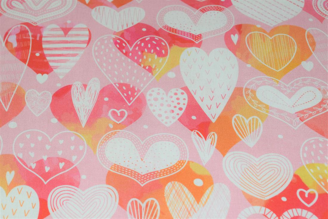Pink Hearts Print