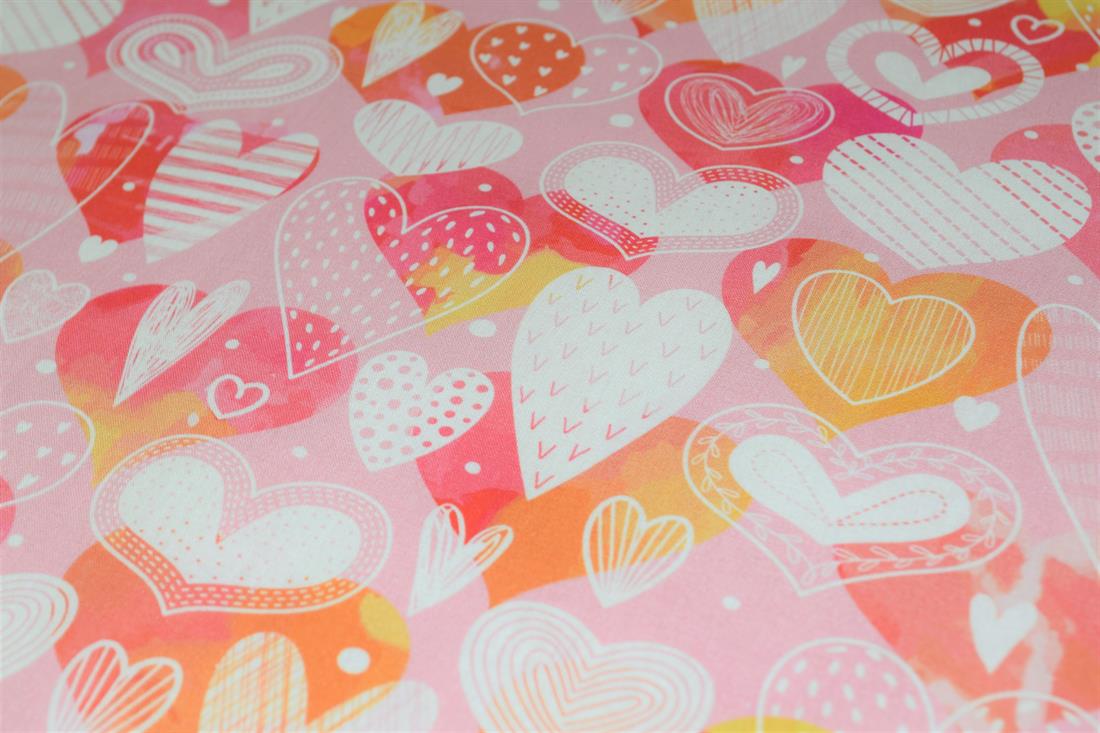 Pink Hearts Print