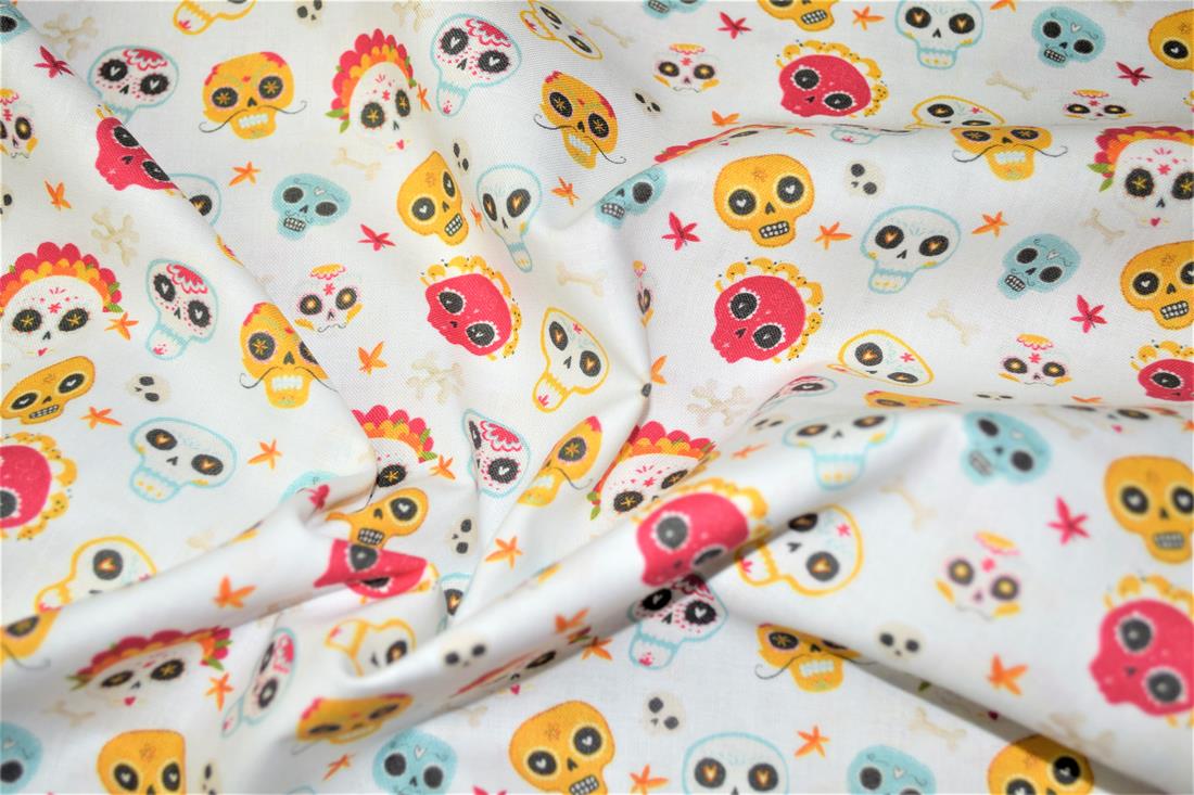 Printed 100% Cotton, Skulls Fabric