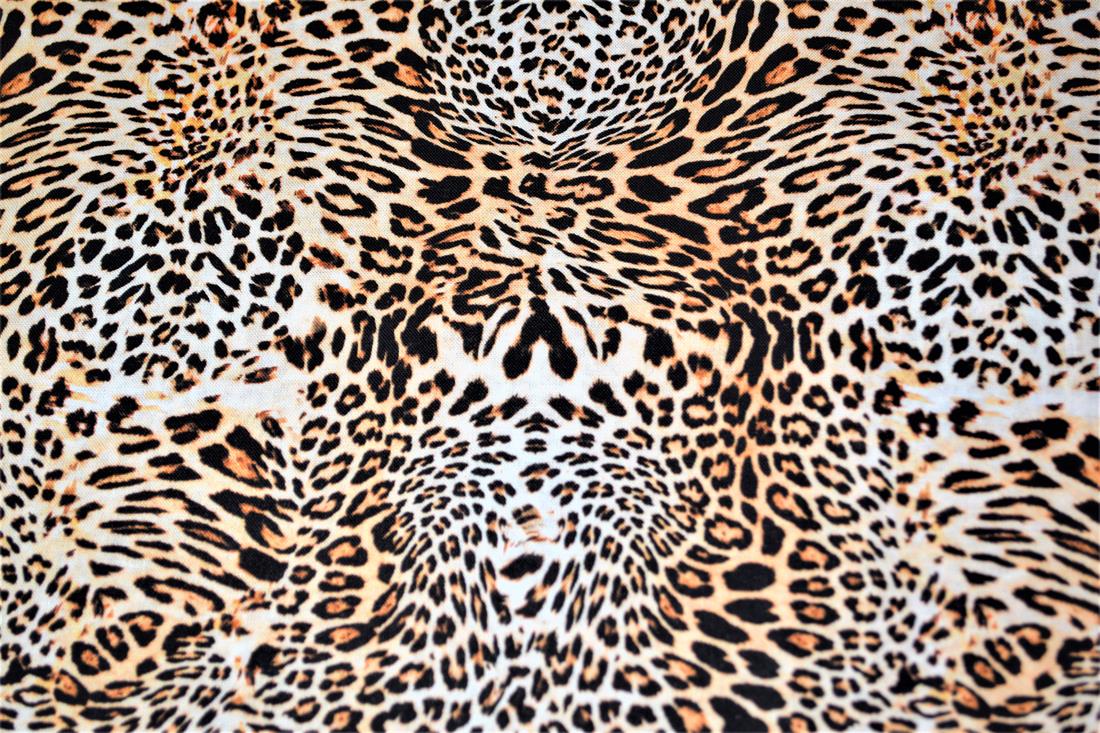 Brown & Black Animals Skin Print Cotton Fabric
