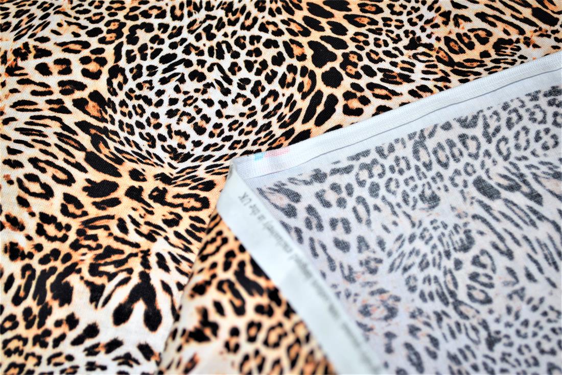 Brown & Black Animals Skin Print Cotton Fabric