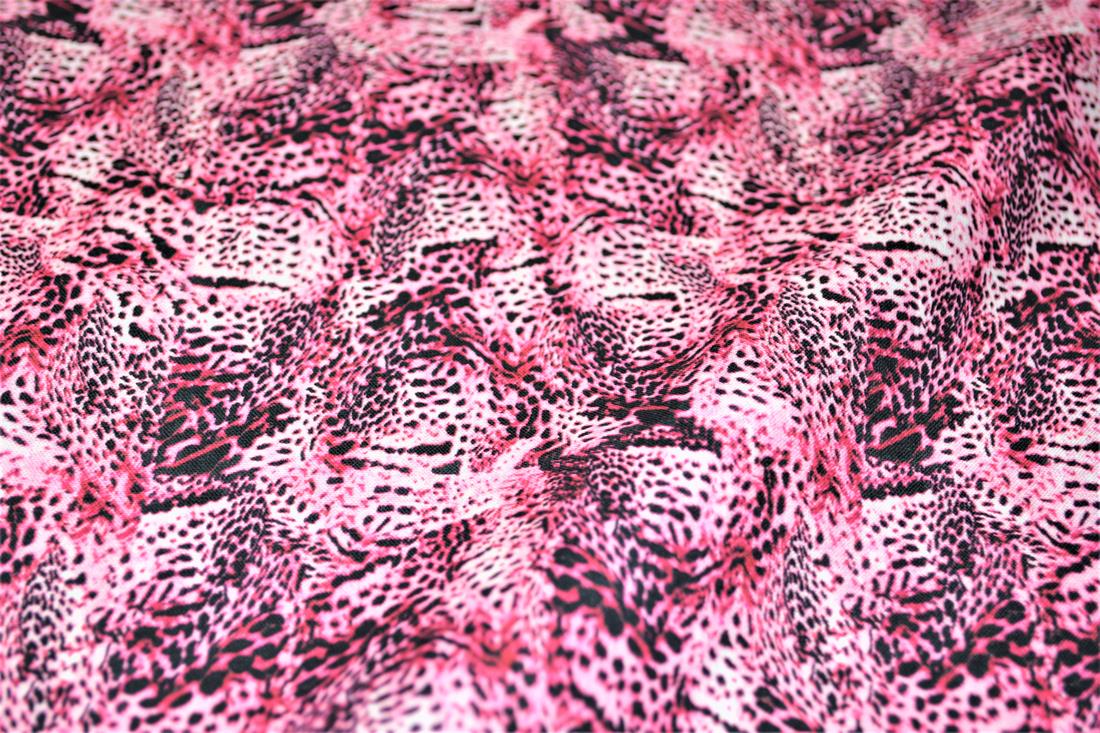 Dark Pink & Black Animals Skin Print Cotton Fabric