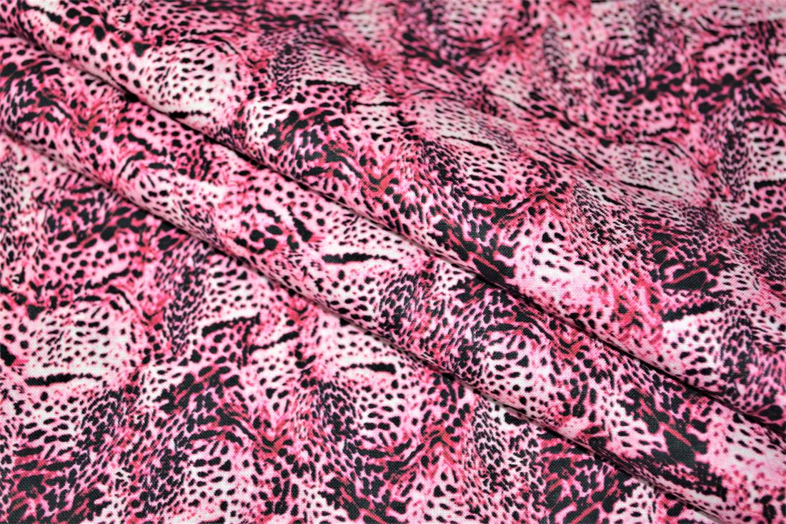 Dark Pink & Black Animals Skin Print Cotton Fabric