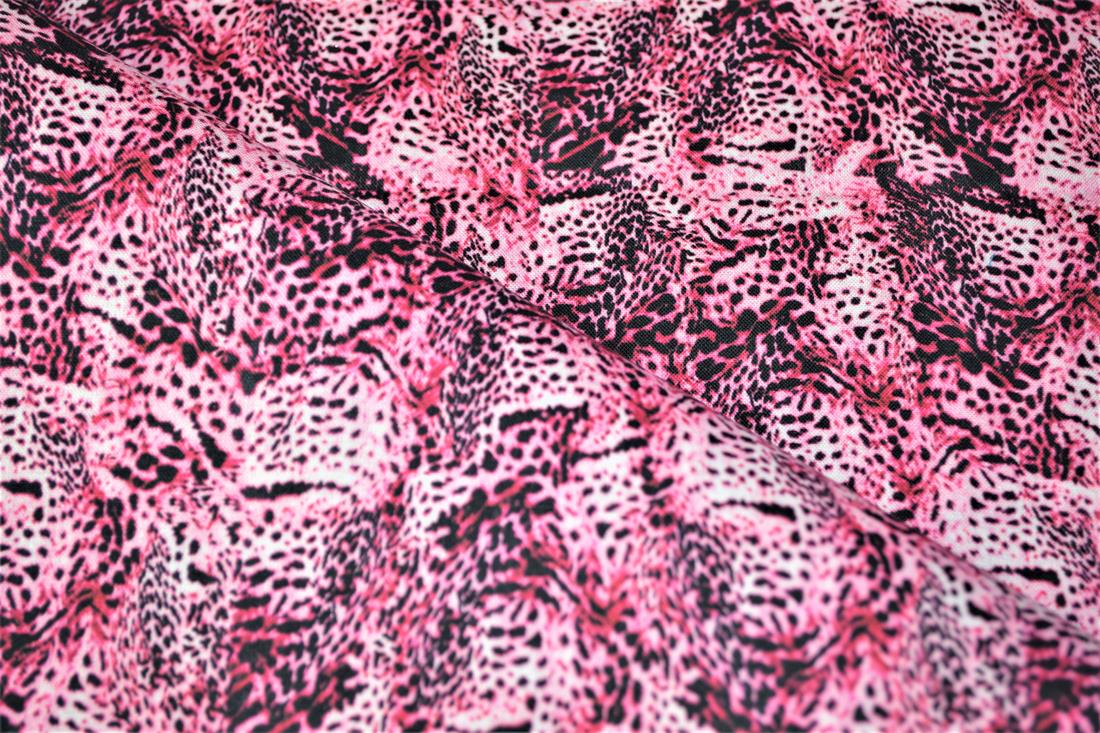 Dark Pink & Black Animals Skin Print Cotton Fabric