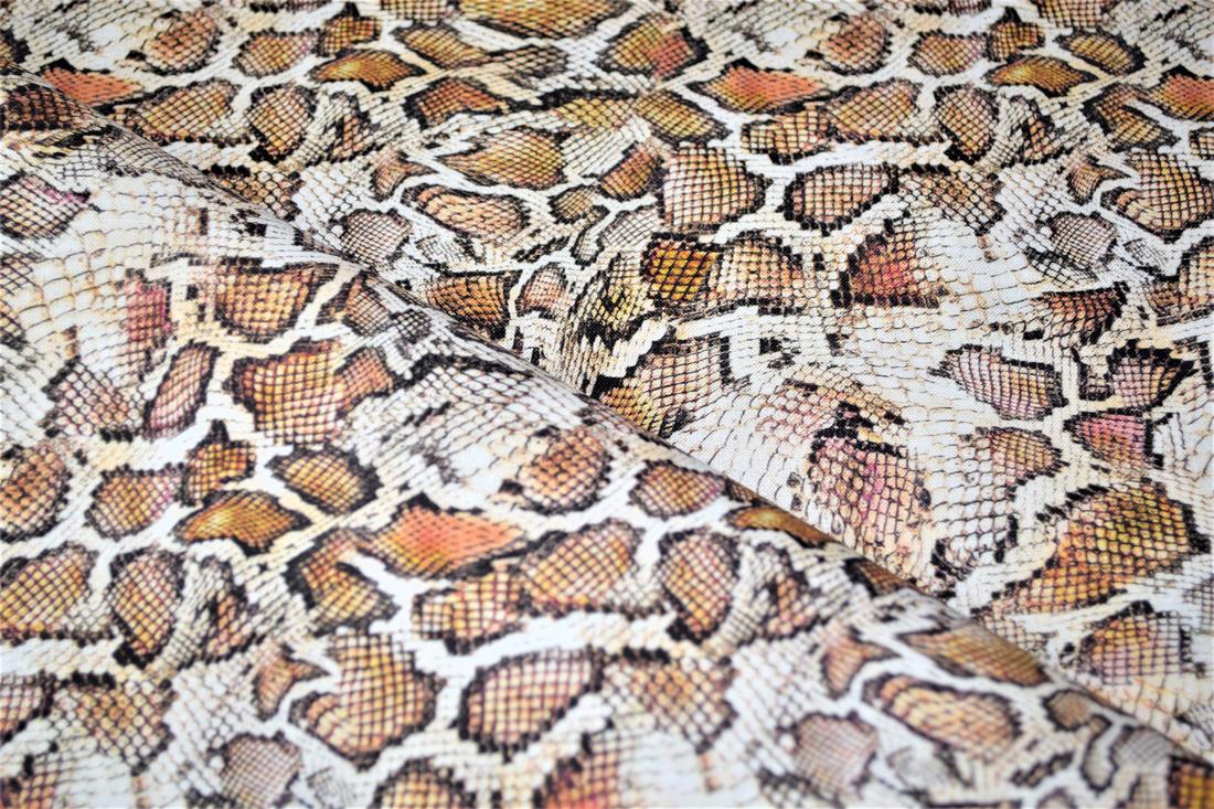 Brown Animals Skin Print Cotton Fabric
