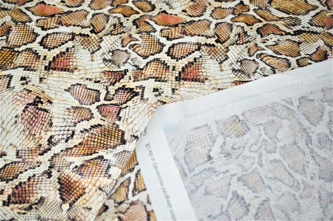 Brown Animals Skin Print Cotton Fabric