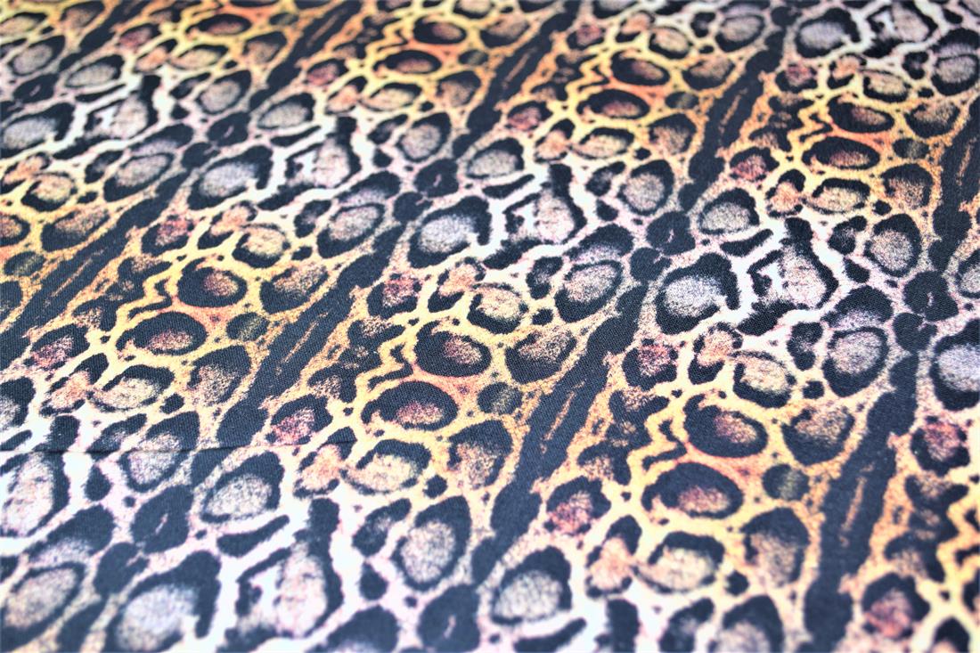 Black Animals Skin Print Cotton Fabric