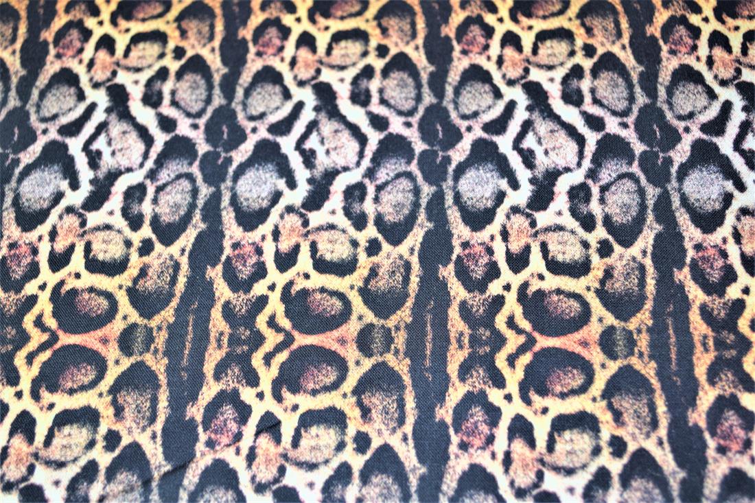 Black Animals Skin Print Cotton Fabric