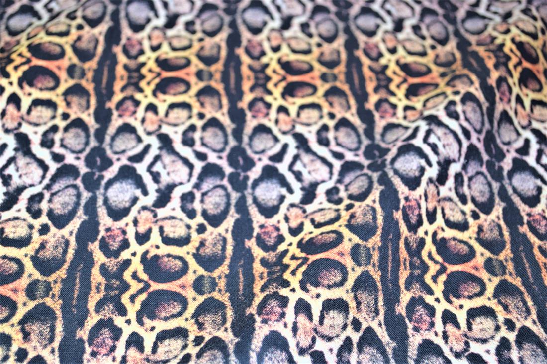 Black Animals Skin Print Cotton Fabric