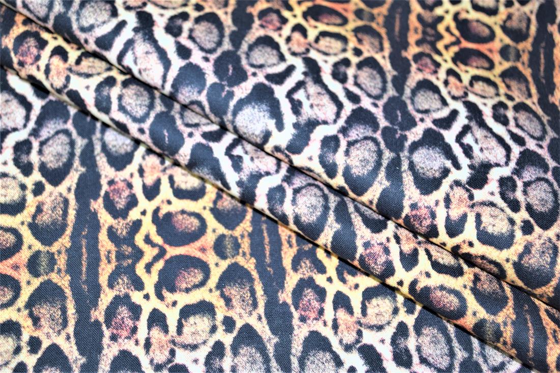 Black Animals Skin Print Cotton Fabric