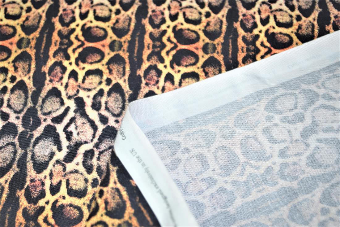 Black Animals Skin Print Cotton Fabric