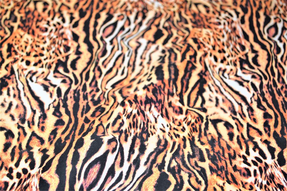 Brown & Black Printed 100% Cotton, Animals Skin Fabric