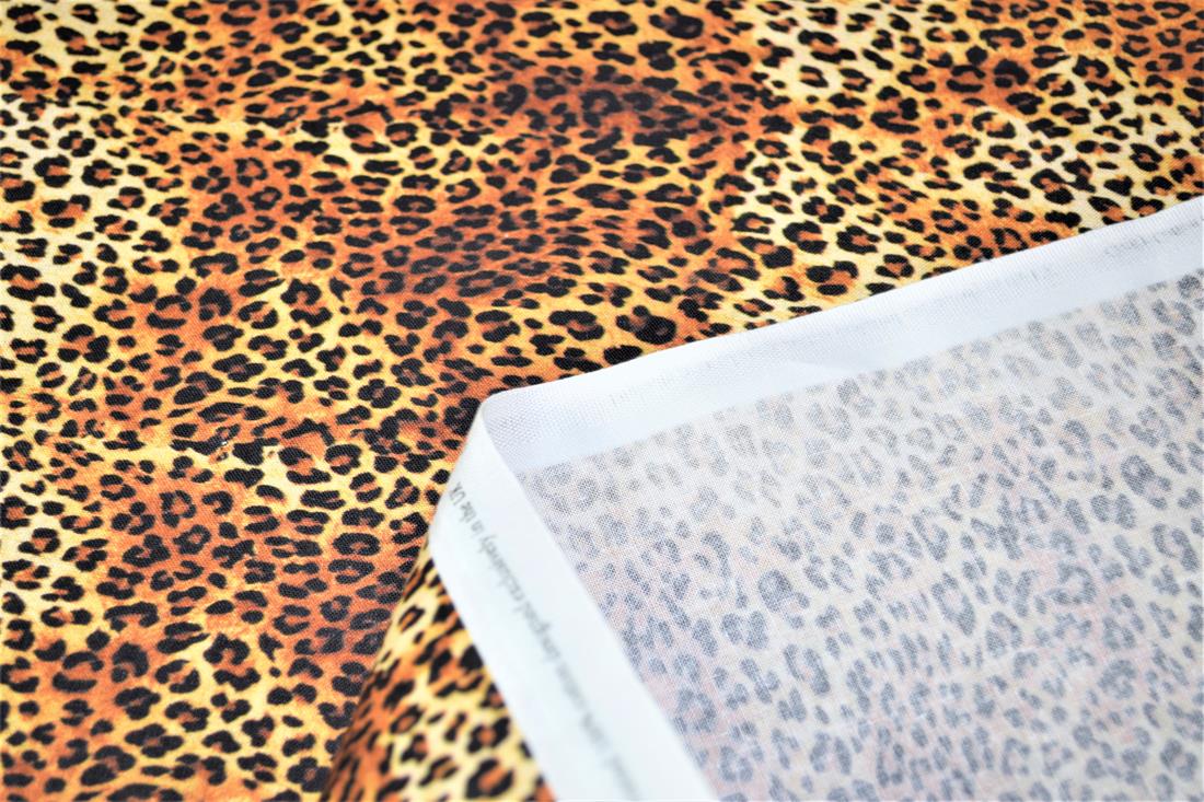 Brown Printed 100% Cotton, Animals Skin Fabric