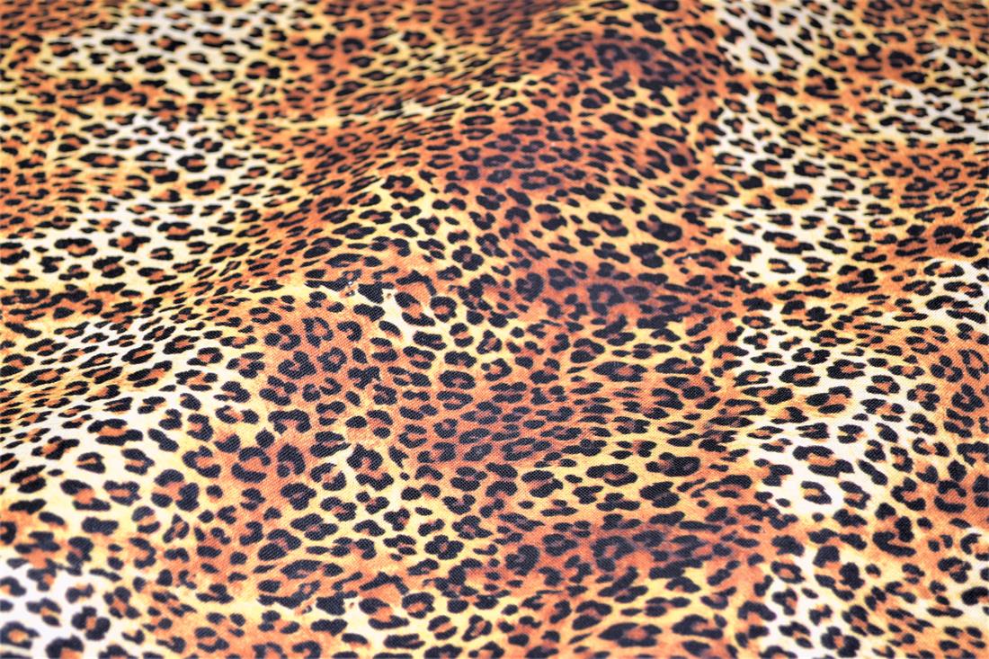 Brown Printed 100% Cotton, Animals Skin Fabric