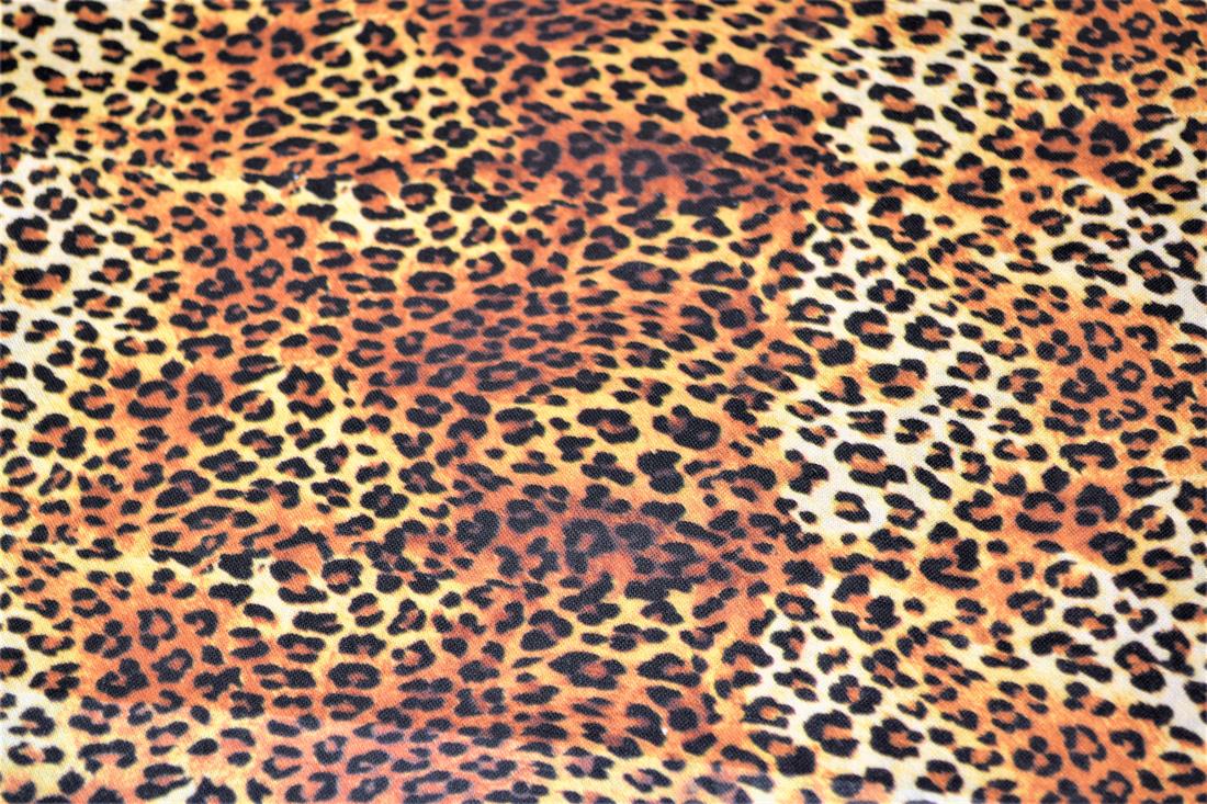 Brown Printed 100% Cotton, Animals Skin Fabric