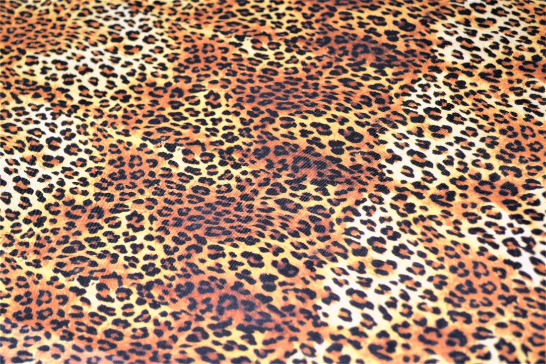 Brown Printed 100% Cotton, Animals Skin Fabric