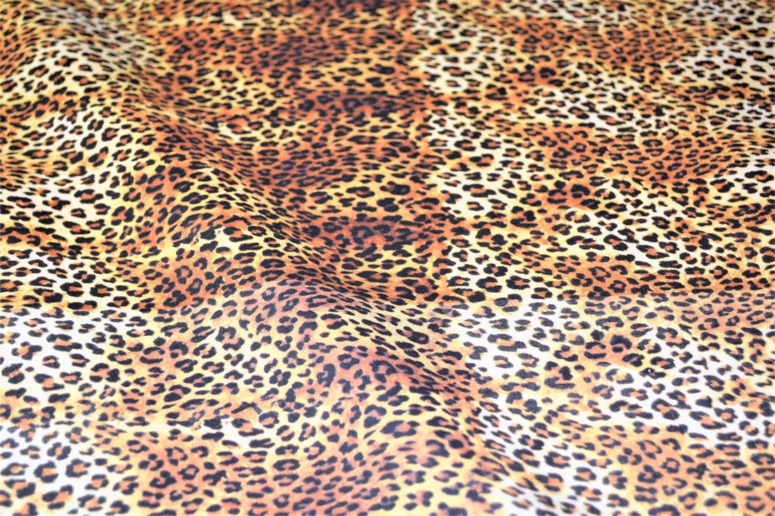 Brown Printed 100% Cotton, Animals Skin Fabric