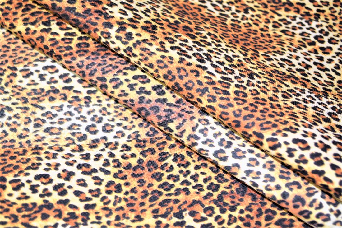 Brown Printed 100% Cotton, Animals Skin Fabric