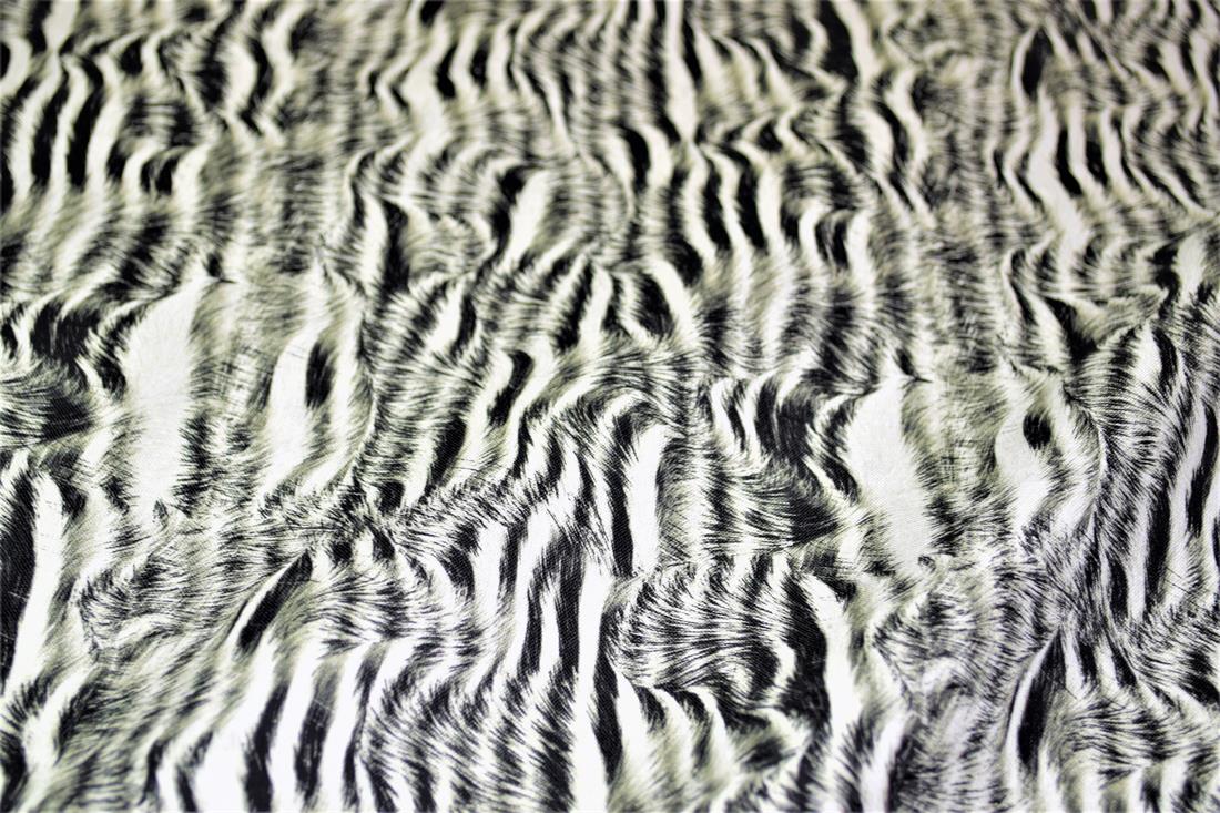 Black & White Animal Skin Printed Cotton Fabric