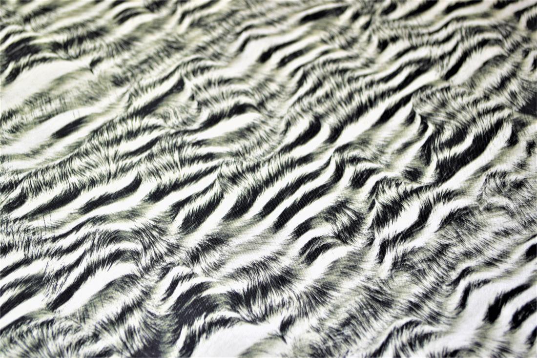 Black & White Animal Skin Printed Cotton Fabric