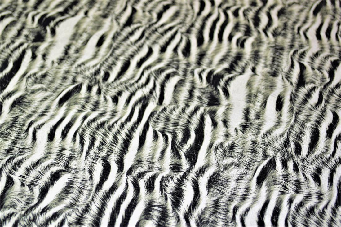 Black & White Animal Skin Printed Cotton Fabric