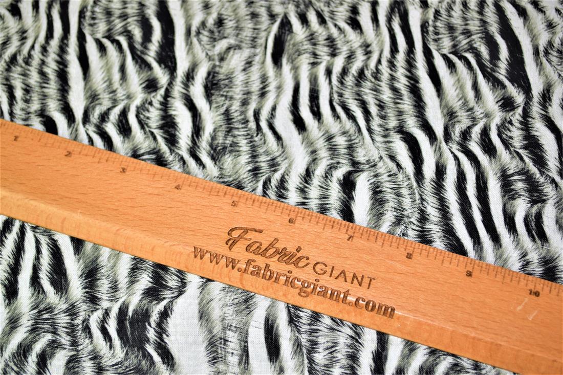 Black & White Animal Skin Printed Cotton Fabric