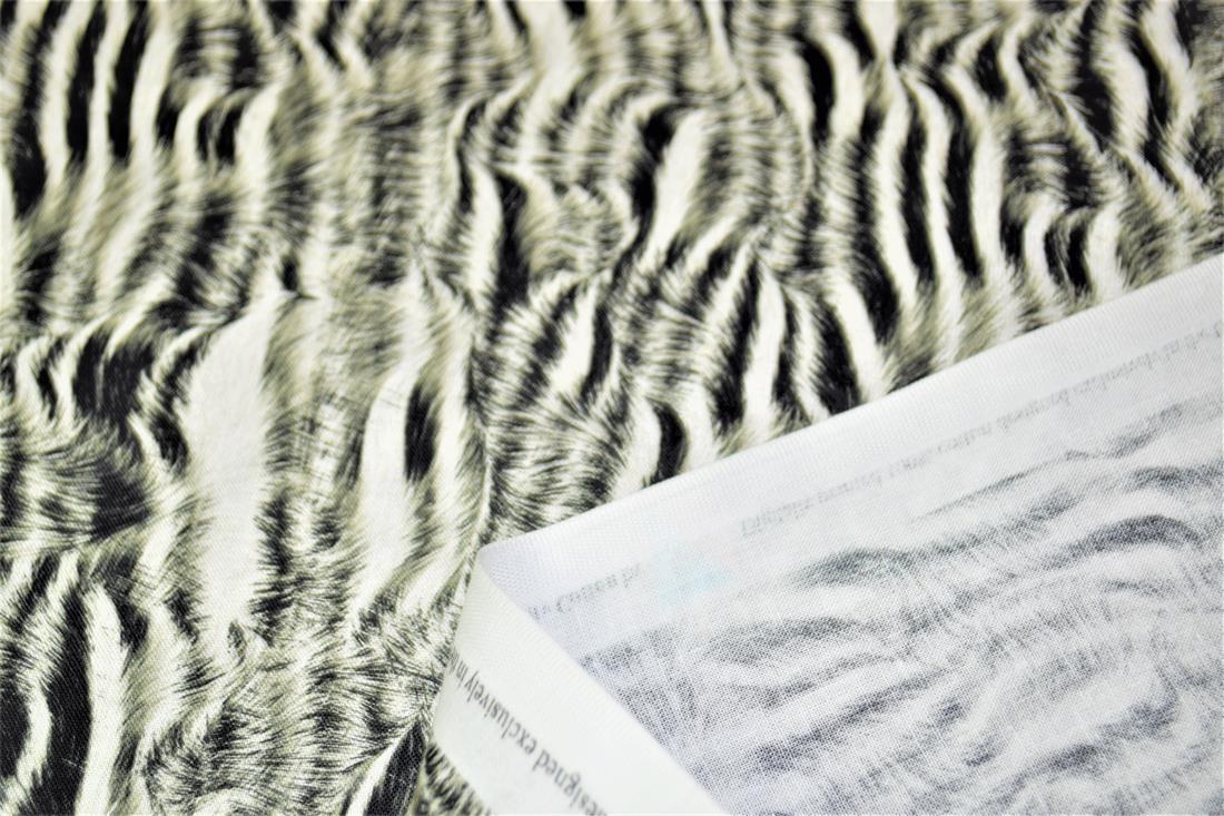 Black & White Animal Skin Printed Cotton Fabric
