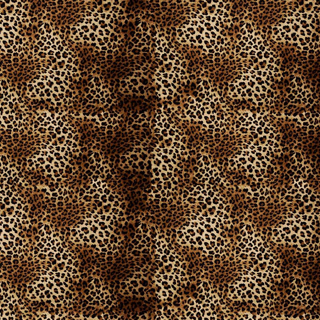 Brown Printed 100% Cotton, Animals Skin Fabric