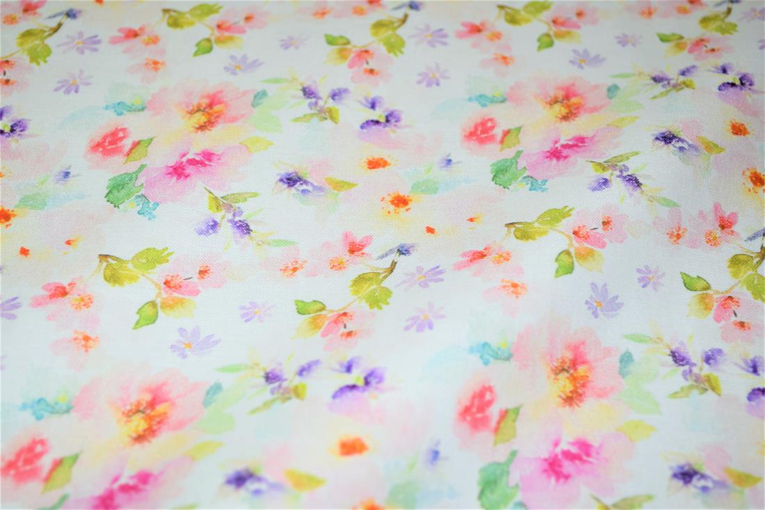 Printed 100% Cotton, Large Roses Print