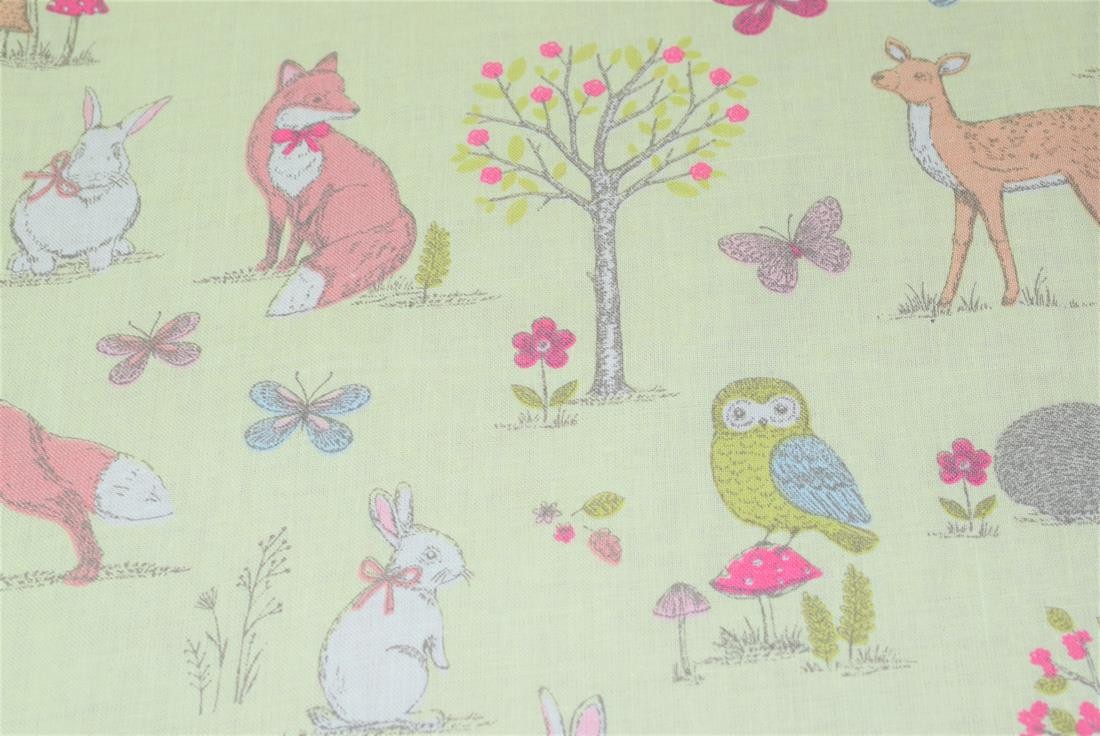 Printed 100% Cotton, Woodland Animals Print