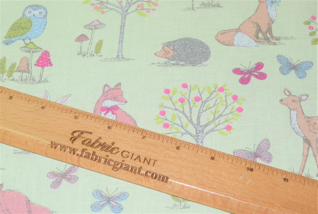 Printed 100% Cotton, Woodland Animals Print