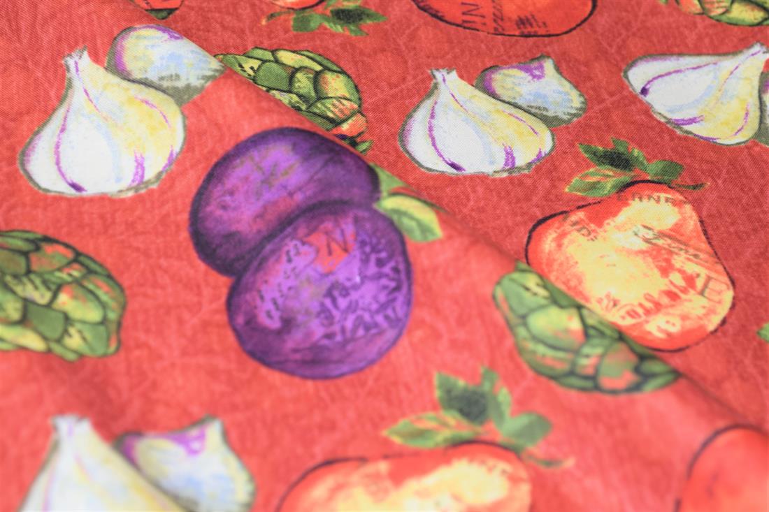 Rust Fruits & Vegetables Print Clearance Stock