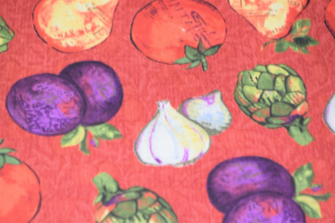 Rust Fruits & Vegetables Print Clearance Stock