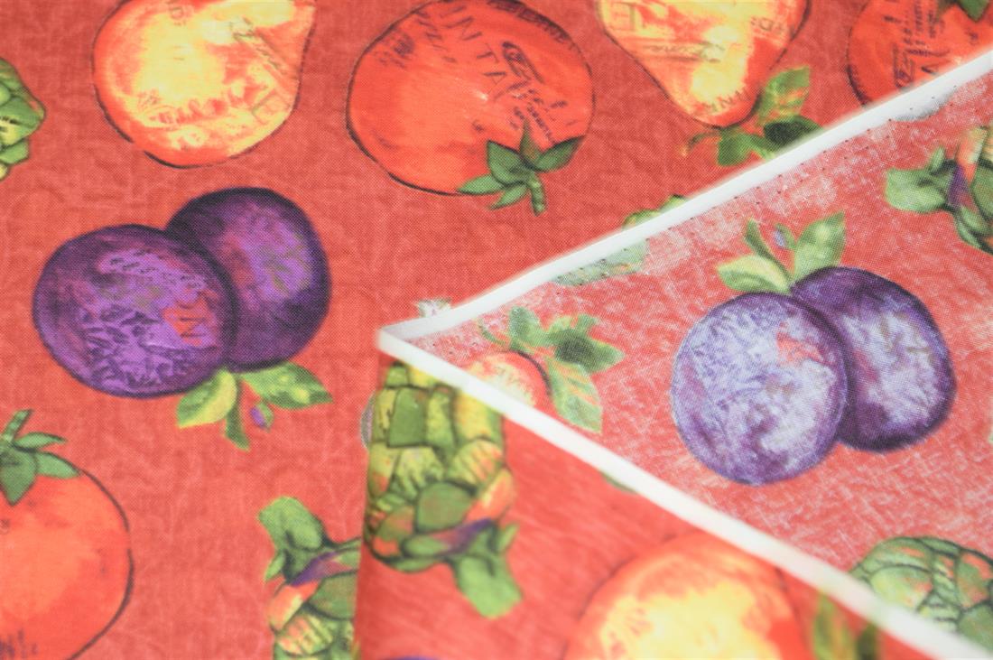 Rust Fruits & Vegetables Print Clearance Stock