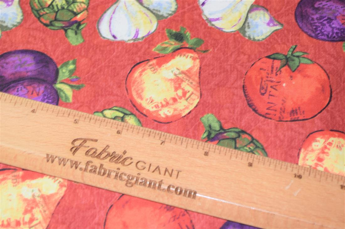 Rust Fruits & Vegetables Print Clearance Stock