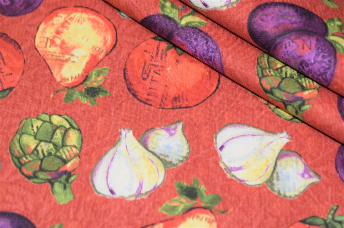 Rust Fruits & Vegetables Print Clearance Stock